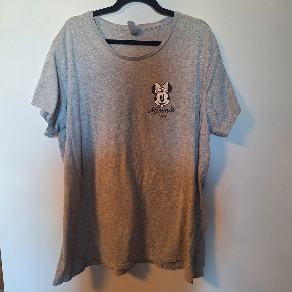 Disney Minnie Mouse Gray Graphic T-Shirt Plus Size 1XW